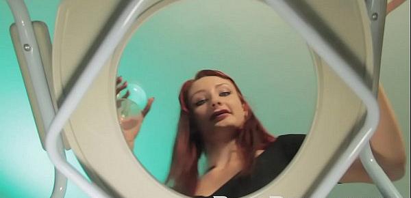  Sexy redhead Violet Monroe gives an amazing blowjob and makes you watch then pees on your face her humiliated toilet slave